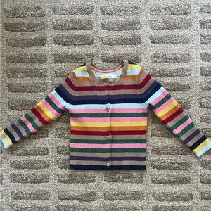 Mini Boden Kids Multicolor Striped Button-Up Knit Top 2-3t